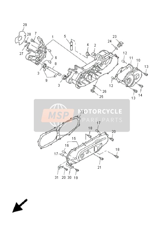 3VLE54620000, Gasket, Crankcase Co, Yamaha, 3